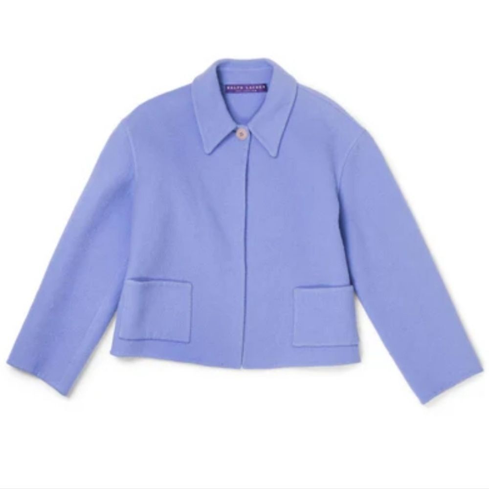 💜 Ralph Lauren Purple Label Cropped Jacket | Cashmere Blend | Italy | Size 14